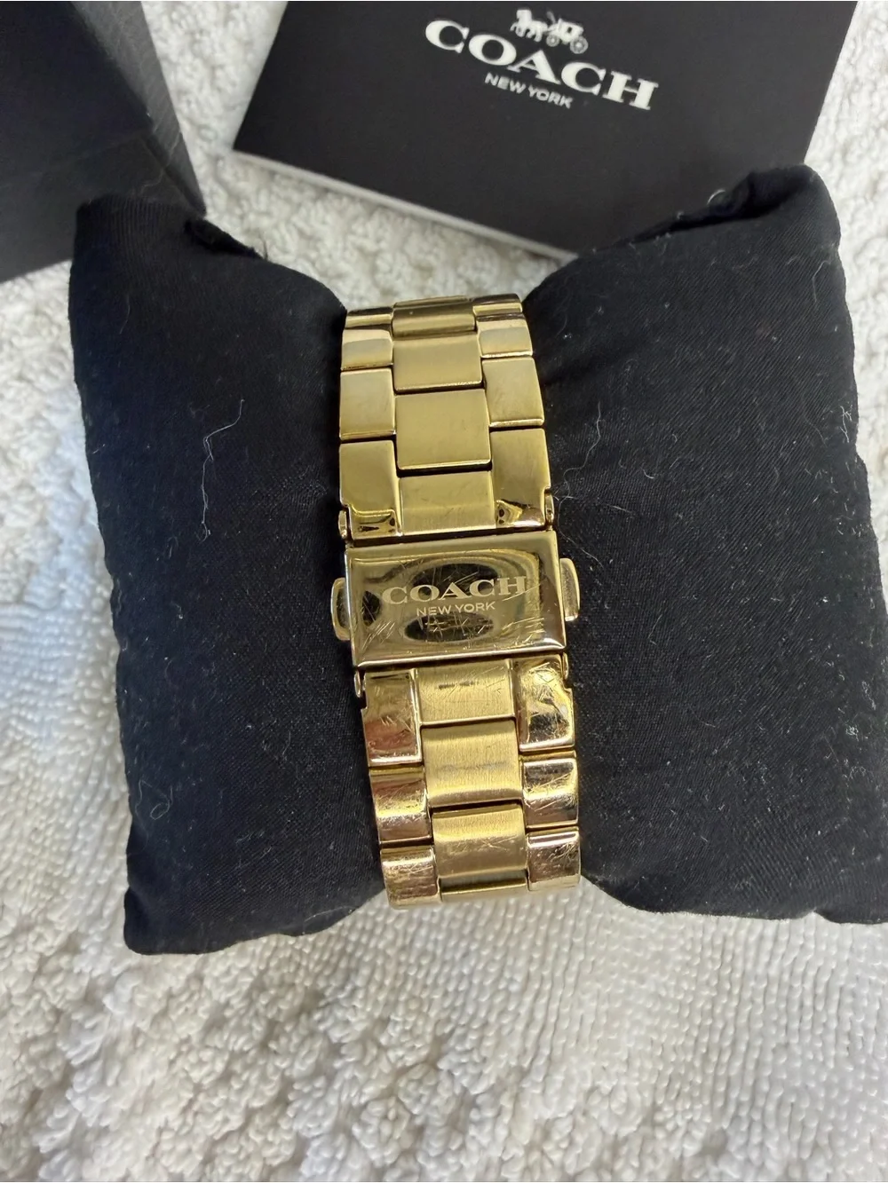 Coach Gold Tone Women's Watch bracket watch with box champagne